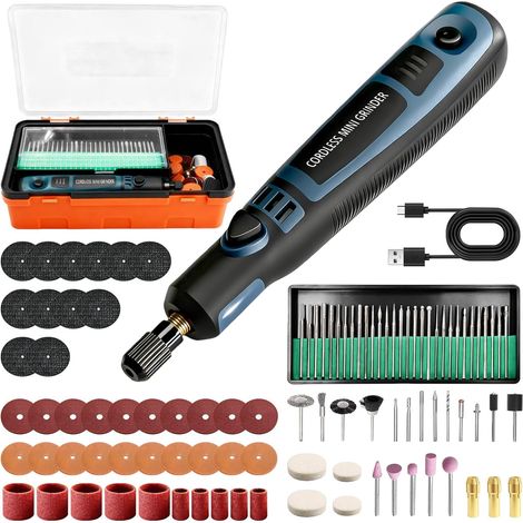 Stylo de gravure électrique avec 96 embouts, sans fil, rechargeable par USB, stylo portable, kit d'outils sur batterie, rotatif, bricolage, pour bijoux, bois - (1/5)