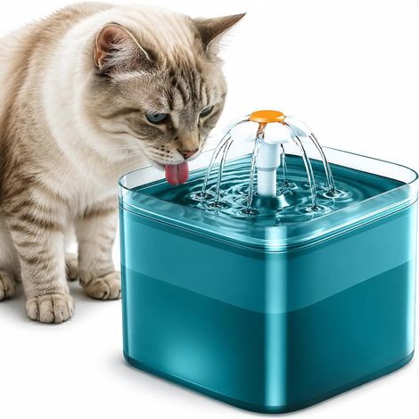 Fontaine à eau automatique pour chat de 2 litres avec indicateur de niveau d'eau LED, fonctionnement ultra-silencieux et filtre à charbon actif intégré, offrant à votre chat une gamelle d'eau saine, f (1/5)