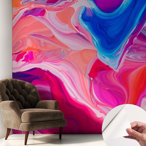 Fototapete Selbstklebend - Wanddekoration - Wandfolie - 3D Tapete Wand - Wohnungsdeko Fließende Wellen 250x250 cm (1/5)