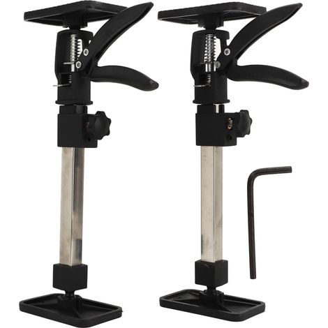 2PCS tiges télescopiques en acier inoxydable réglables, support d'armoire, poteau de levage pour menuiserie, système de maintien manuel (1/5)
