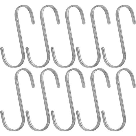 Ensemble de 10 crochets de suspension en acier inoxydable pour ustensiles de cuisine ou viande de boucherie (1/5)