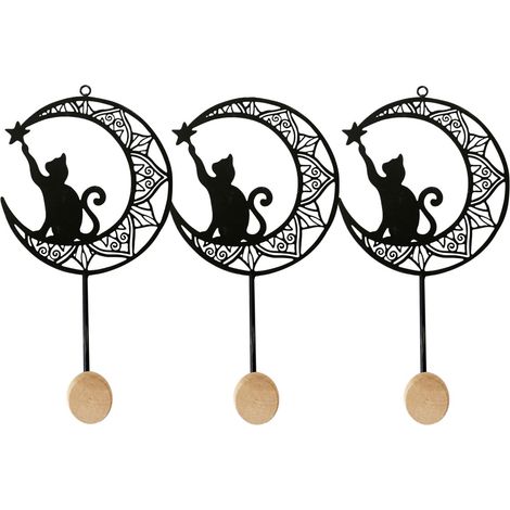 Appendiabiti per gatti con 3 pomelli decorativi per appendere vestiti e accessori in casa