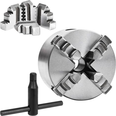 vidaXL 4-Futter-Spannzangenfutter 80 mm selbstzentrierend aus Stahl