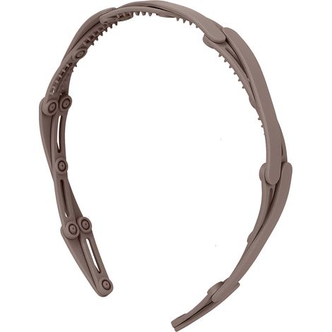Bandeau pliable compact rétractable pour cheveux, cerceau tête fille, couleur café, accessoire coiffure pratique. (1/5)