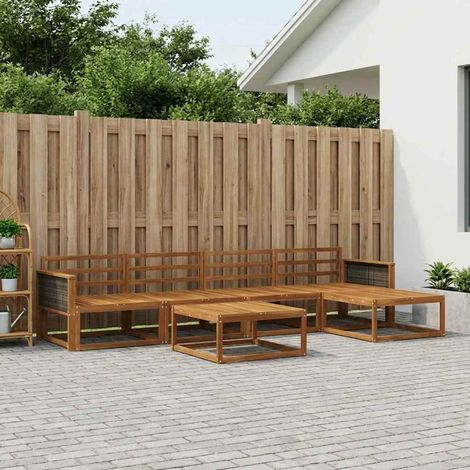 vidaXL Outdoor-Sofagarnitur 6 pcs Natur Massivholz Akazie (1/5)