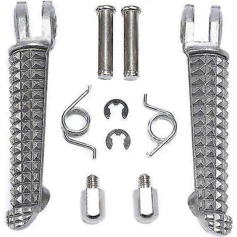 Motorrad-Fußrasten vorne für Yamaha YZF R1 1998–2023, R1S, R1M 2015–2022, YZF R6 1999–2020, YZF R6S 2003–2009 – Silber (1/5)