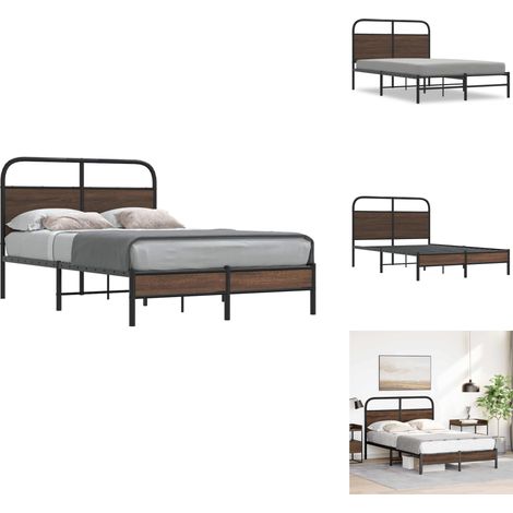 Cadre de lit sans matelas 120x200 cm chêne marron - Cadre De Lit - Cadres De Lit - Meuble De Chambre À Coucher - Lit (1/5)