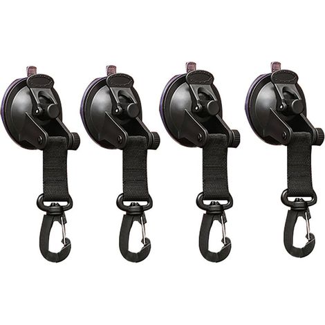 4 piezas de anclajes con ventosa, anclajes con ventosa de alta resistencia con gancho de sujeción, toldos con ventosa para tiendas de campaña laterales de coche, accesorio para lona de camping