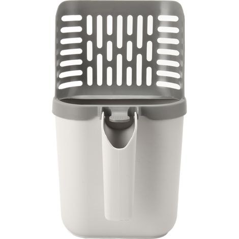 Pelle à litière pour chat avec bac à déchets, support portable et amovible pour pelle à litière avec sacs poubelle (1/5)