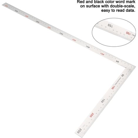 Messwinkel aus Edelstahl 500x250mm, 90° rechtwinkliges Markierungswerkzeug (02) (1/5)