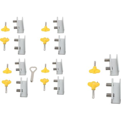 Verrous Fenêtre Coulissante Sécurité Butées avec Clés – Installation Facile Vertical Horizontal Fenêtres, Argent 10 Sets (1/5)
