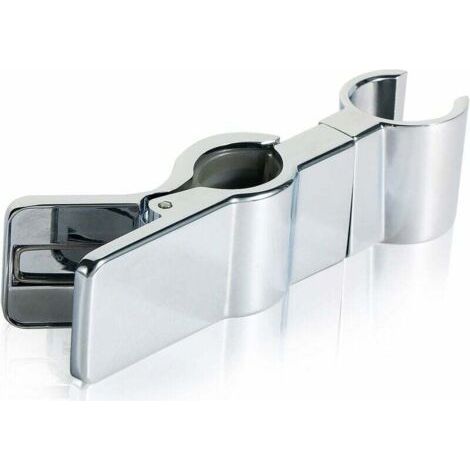 Shower Bracket, Shower Head Hanger Adjustable Bracket for Shower Bar Shower Clamp No Drilling Suitable for 22-25 mm Rod - Chrome Stainless Steel (1/5)
