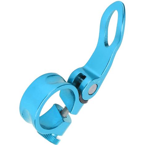Étrier de selle vélo bleu en alliage d'aluminium 28.6mm, fixation durable pour selle de vélo (1/5)