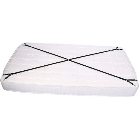 Sangles élastiques croisées pour drap de lit, clips triangle antidérapants, fixations noires, maintenant le drap bien tendu (1/3)