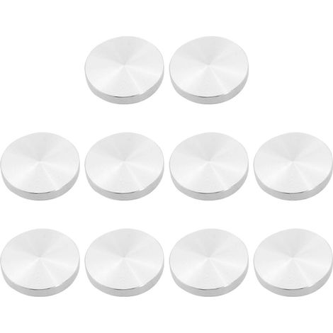 10 pieds de table adaptateurs pour plaque de verre, aluminium, ronds, 50 x 8 mm, argent (1/5)