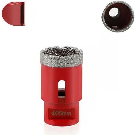 Foret Diamant 35 mm Brasé Sous Vide avec Filetage M14 pour Perçage à Sec sur Porcelaine Carrelage Granit et Marbre (1/5)