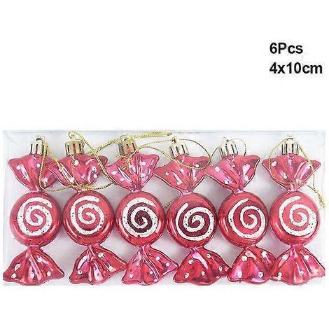 à 24 boules de Noël rouges et dorées, décorations pour sapin de Noël, grandes boules à suspendre, décorations de Noël et du Nouvel An (D02-6 pièces) (1/5)