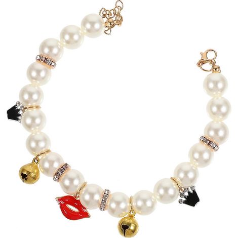 Collar decorativo para mascotas, cadena de perlas, anillo para el cuello para perros, 2 unidades, ligero. (1/5)
