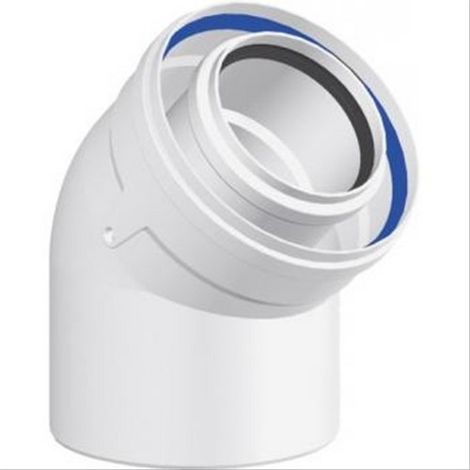 Coude PP/Galva TEN 45° Ø60/100mm (1/2)