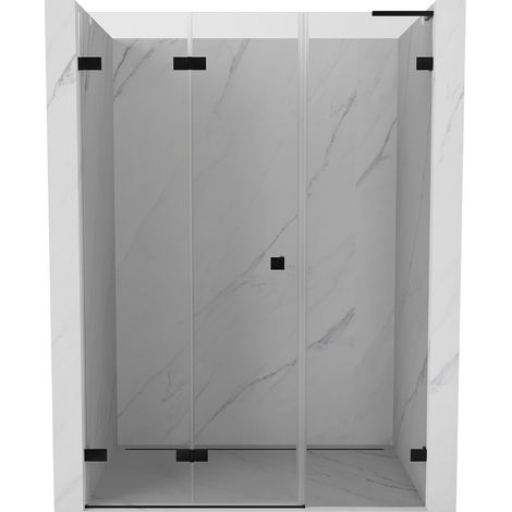 Mexen Lunar-F L porte de douche pliante gauche 130 cm, transparent, noir - 836SL-130-050-70-00-L (1/5)