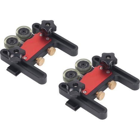 Lot de 2 pousseurs pour scie à table en aluminium course 5 mm double rouleau à billes guide plume menuiserie (1/5)