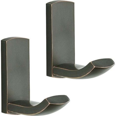 Gancho de ducha de latón, XU, Gancho para toallas, Gancho para abrigos, Accesorios de cocina y baño, 2 piezas (negro) - KZQ (1/4)