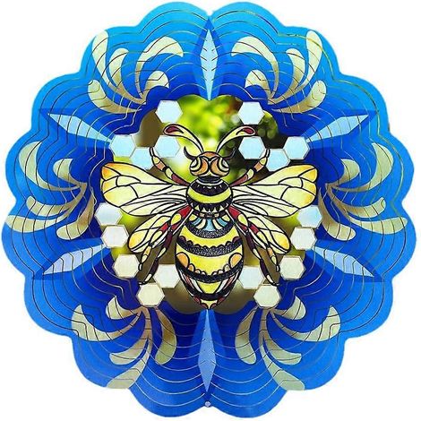 Dreidimensionale Bienen-Wetterfahne zum Aufhängen, kinetische Eisenskulptur für die Innen- und Außendekoration. (1/5)