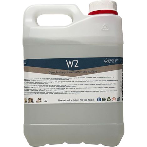 Neusol W2 2L Eliminador de olores Tuberías bajantes cañerías desagües canalizaciones sumideros Fosa séptica Depuradora Autocaravana Aguas negras y grises Antiolor Quita olor y molestias