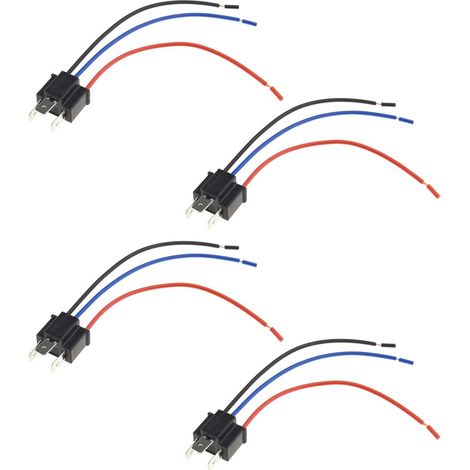 Lot de 4 Prises de Phare H4 mâles avec Faisceau de câblage pour connecteur mâle H4 HB2 9003 3 Broches H4 pour Ampoule de Phare mâle (1/5)