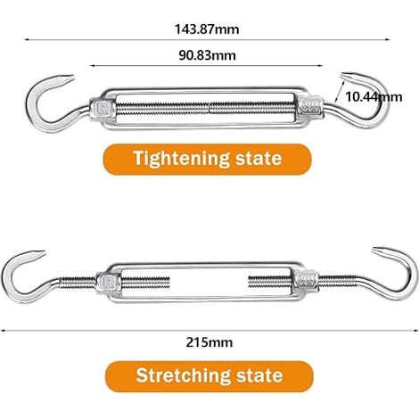 M6 Cable Tensioner 304 Stainless Steel Adjustable Hooks Clamp Hooks  Crochet de serrage réglable (1/4)