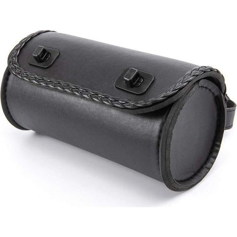 Motorrad Werkzeugtasche Mini PU Leder Lenker Gabel Sissy Bar Aufbewahrung Schwarz (1/5)