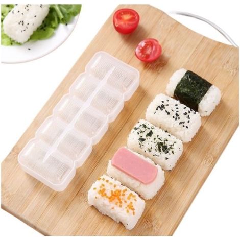 Sushi Mould, moules a Sushi d'onigiri moule de presse,DIY Cuisine Outils Pratiques, Fait de Qualité Alimentaire PP, Boule Riz Sushi (1/4)