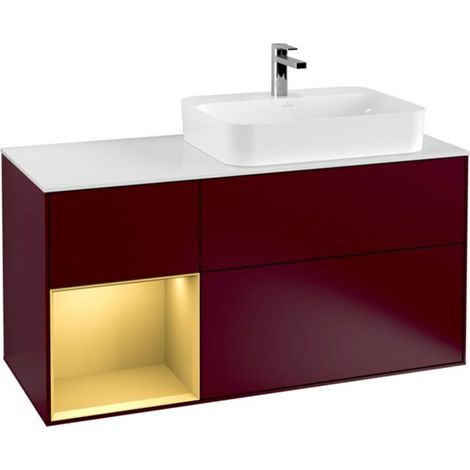 V&B Waschtischunterschrank Finion 120cm, Pl wh. m, Reg li gol m, Peo m (1/2)
