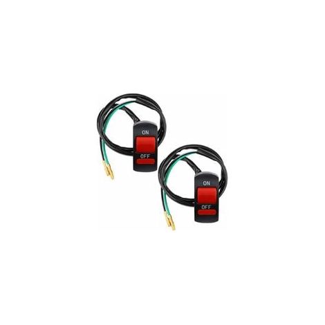 2pcs 22mm Interrupteur de Guidon,Commutateur de Guidon de Moto Démarreur Electrique Etanche Universel LED Phare on/Off (1/5)