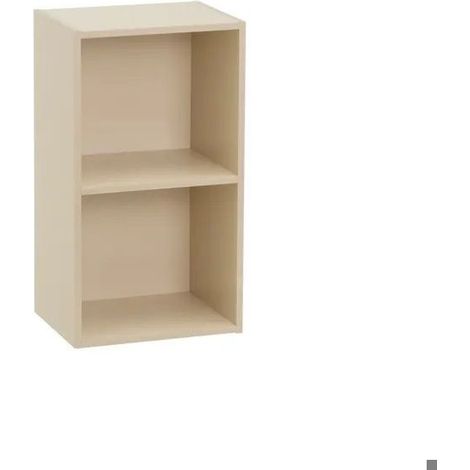 Etagère cube Meuble de Rangement Compact à 2 Niches ouvertes, Coloris Greige - Longueur 30 x Profondeur 24 x Hauteur 54 cm (1/5)