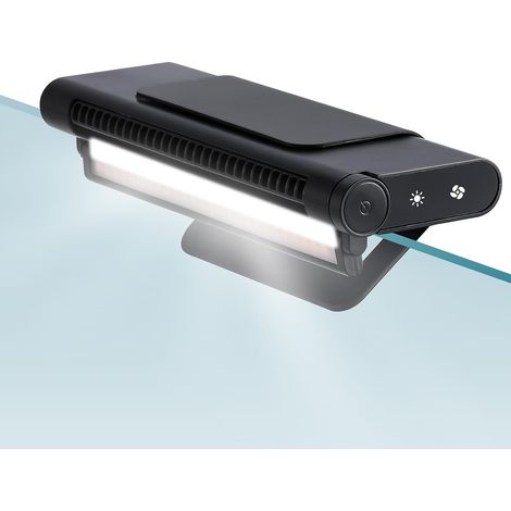 Ventilador de refrigeración para acuario - Con 3 ajustes de iluminación - Velocidad ajustable de 4000 RPM - Rango de refrigeración de 3 a 5 °F - Giratorio a 45° - Para acuarios sin marco de 20 galones (1/5)
