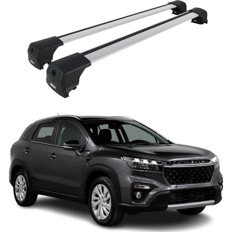 OMAC Barres de toit en aluminium pour Suzuki SX4 S-Cross III 2021-2026 – City Crash – ISO/PAS 11154:2006 – Antivol inclus – Charge max 75 kg – 2 barres Argent (1/5)