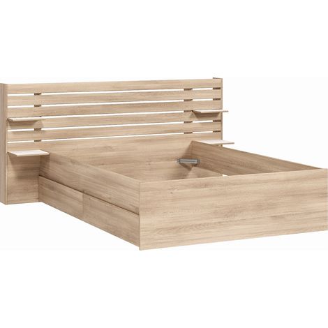 Letto 140 x 190/200 cm con 4 cassetti - Colore: Naturale - TENALIA II
