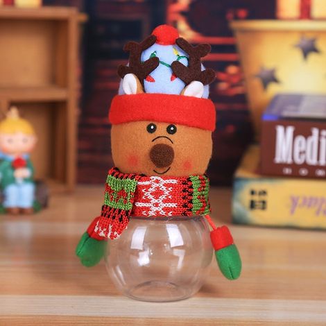 Boîte À Bonbons - Boîte De Rangement Thème Noël - Pour Bonbons Chocolats Biscuits - 7 x 17 cm - En Tissu Et Plastique - 1 Pièce (1/2)