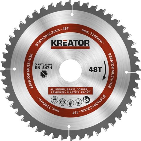 1 Kreissägeblatt 185 mm 2,2 mm 48 Zähne - 30 mm Bohrung KREATOR (1/3)