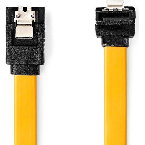Cable sata 6 gbps sata 7 broches femelle sata 7 broches femelle nickele 050 m plat pvc jaune boite (1/3)