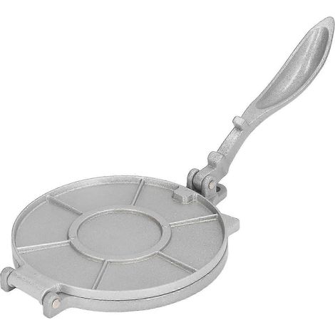 Presse à tortillas robuste de 19,5 cm (7,7 pouces) en alliage d'aluminium antirouille, argentée, idéale pour la maison et les commerces de pâtes, haute qualité (1/5)