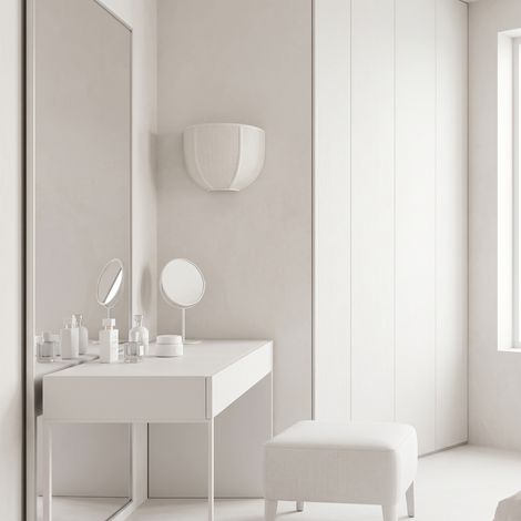 Aplique de Pared con Pantalla de Lino Blanco  Serie LUNA (1/5)
