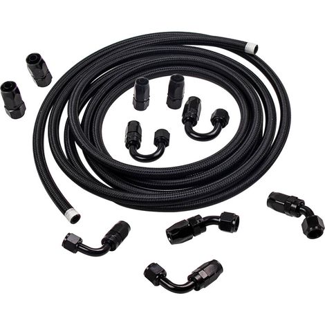 AN-8 PTFE Fitting + Oil Line Fuel Hose Kit 5M 5 Meters Working Pressure 3000 PSI (1/5)