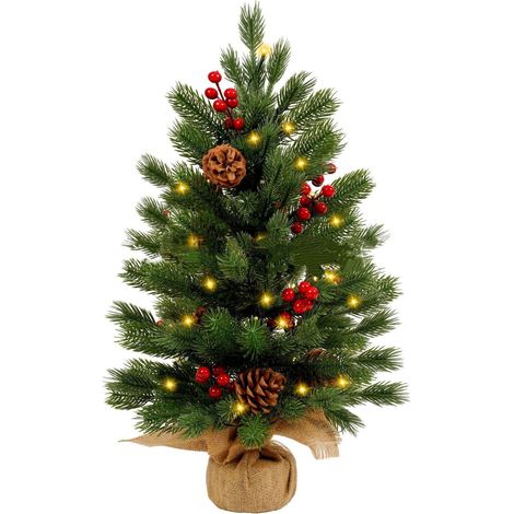 Mini Sapin de Noël de Table 50cm, Décoration Festive de Noël et d’Hiver, Modèle Nouvelle Génération en PET Écologique, Arbre Artificiel Réaliste pour Décoration Intérieure (1/5)