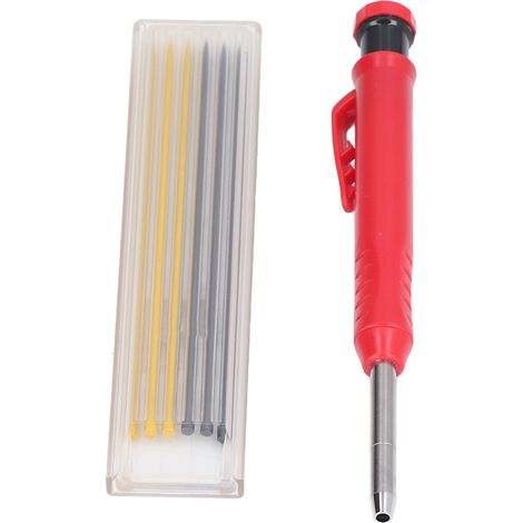 Stylo marqueur pour le travail du bois, pointe en carbure de tungstène de 2,8 mm, outil de traçage multifonction avec recharges (2 couleurs). (1/5)