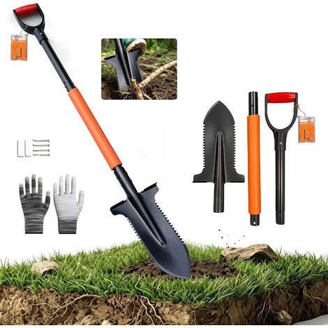 Beche Jardinage Coupante 115 cm,Pelle de Jardin,Bêche spécial massifs,Dents Ultra-aiguisées en Acier, Ultra-résistante et légère,Acier 1050Mn (1/5)