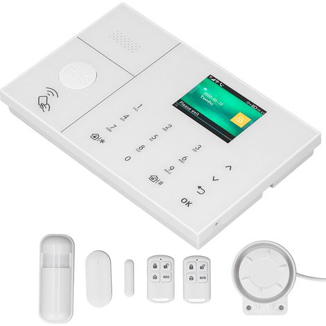 GSM-WLAN-Sicherheitssystem mit Alarmanlage, 2,4-Zoll-TFT-Farbdisplay, Fernbedienung, Smart-Home-Steuerung und Diebstahlsicherung für Tuya (1/5)