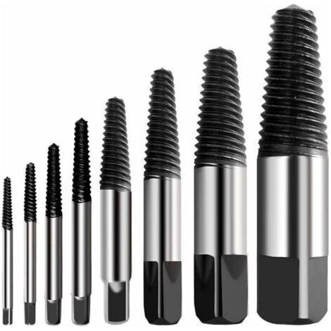 Extracteur de Vis Cassé Extracteur de Vis Multi éclaté Kit Dureté en Acier Inoxydable Extracteur de Boulon de Vis Cassé Facile à Décoller Convient pour Enlever des Vis Endommagées (8pcs) (1/5)
