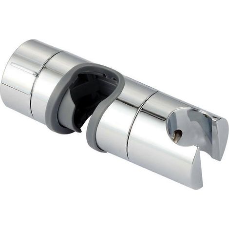 Support de douchette réglable compatible avec barre de poussée de 18 à 25 mm de diamètre, en chrome poli. Support de rechange compatible avec pommeau de douchette. (1/5)
